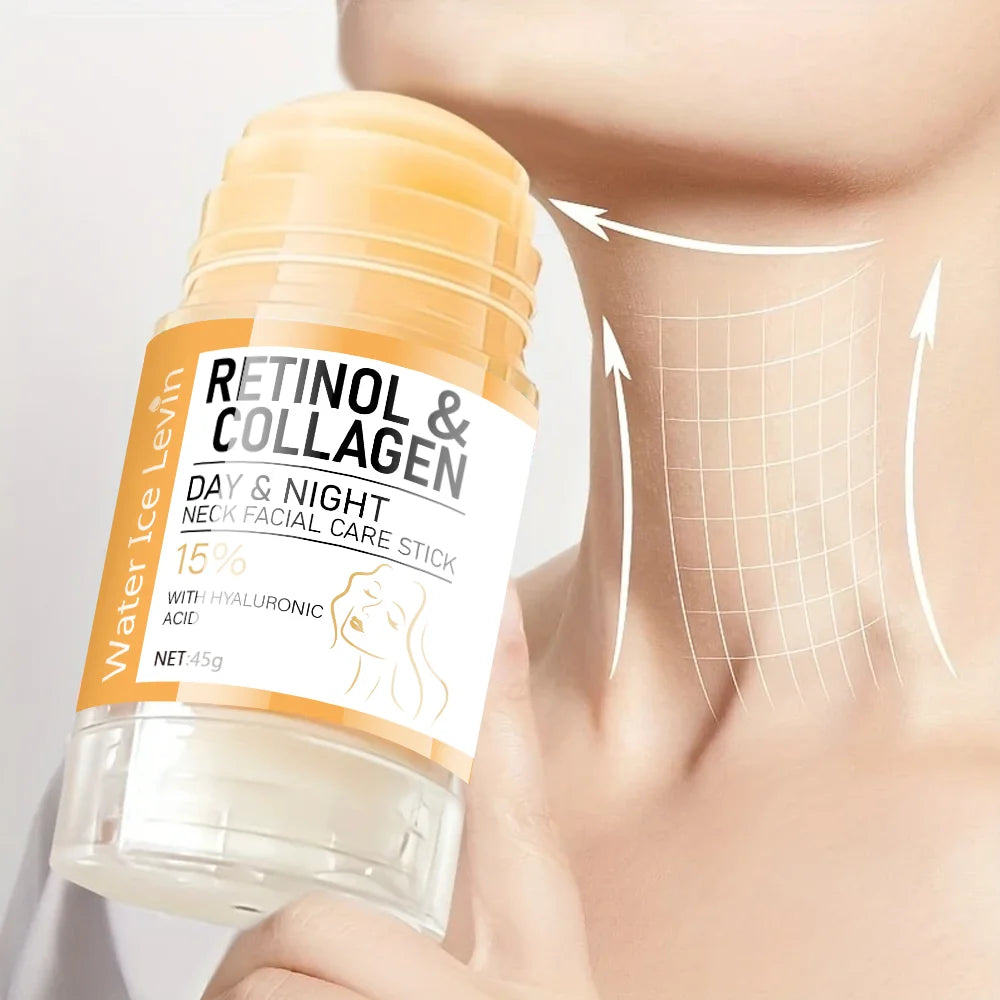 Retinol and Collagen Facial Neck Cream, Lifting Neck, Firming and Moisturizing Skin, Powerful Moisturizing Neck and Facial Skin, Brightening Neck Texture
